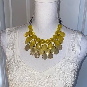 Yellow statement collar necklace